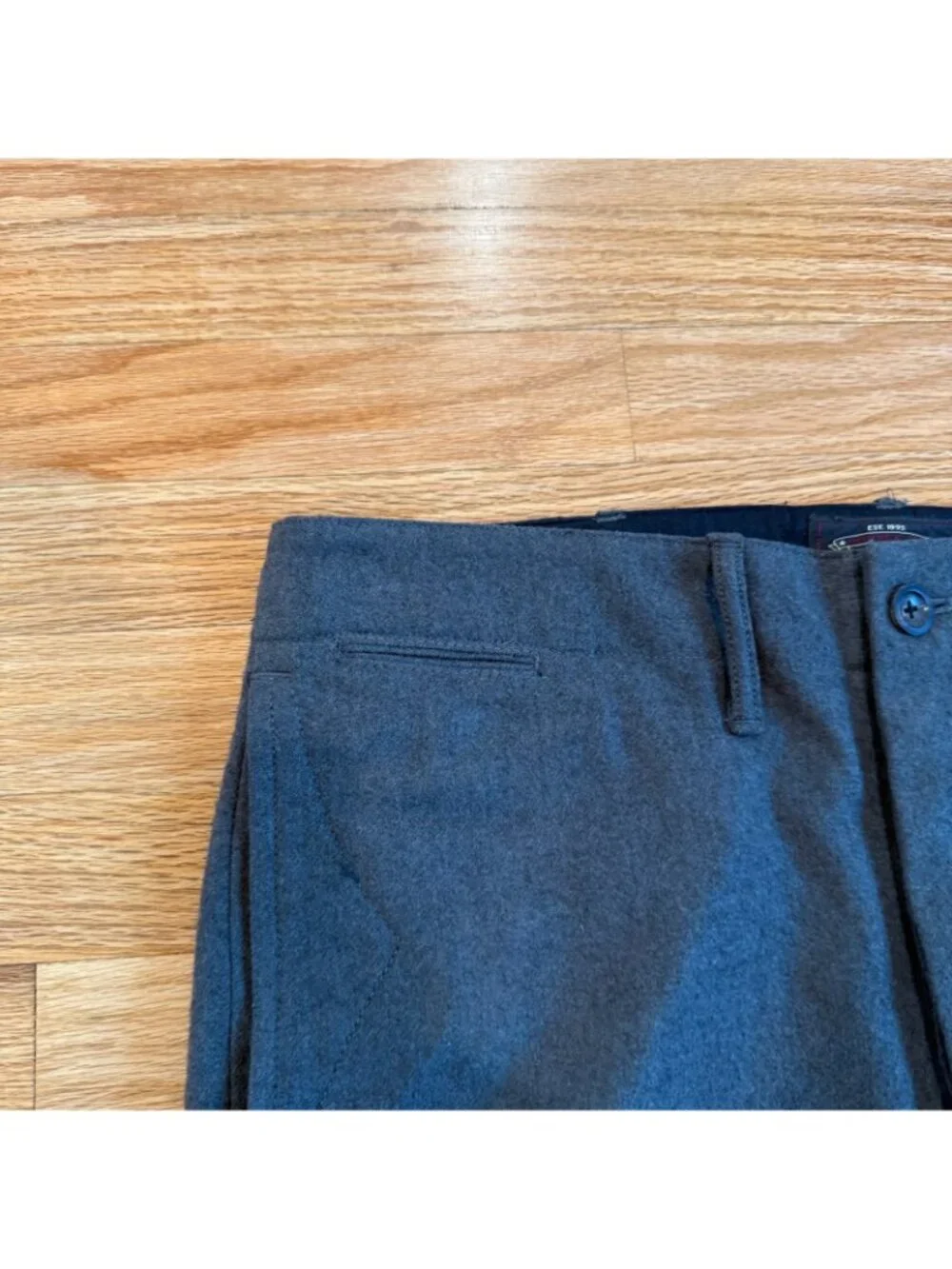 Double RL RRL Grey Wool Straight Fit Officer Trousers 30/27